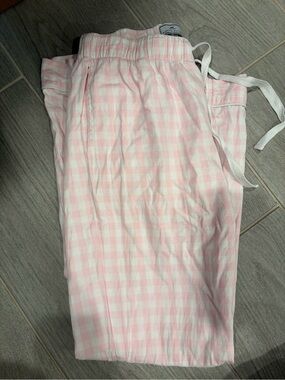 Women’s Pink Gingham Drawstring Pajama Pants petite plume